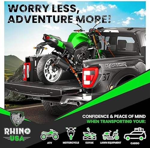 Rhino USA Retractable Ratchet Straps - 1in x 10ft - Image 7