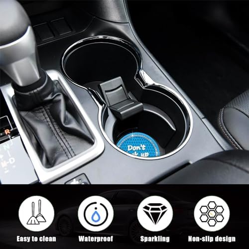Ziciner 2 Pack Bling Car Cup Holder Coaster, 2.75 Inch Anti-Slip Auto Insert - Image 3