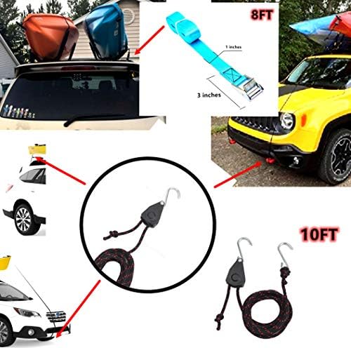 2 Pairs Heavy Duty Kayak Rack-Includes 4 Pcs Ratchet Tie-Mount on Car Roof Top - Image 4