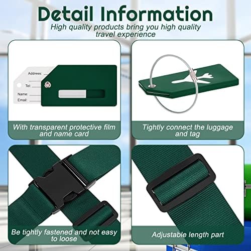 Weewooday 8 Pcs Luggage Straps Suitcase Tags Set - Image 3