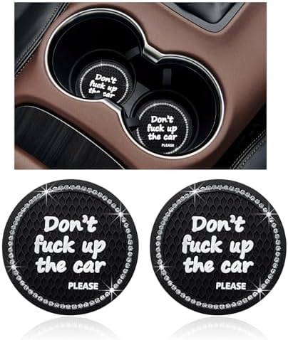 Ziciner 2 Pack Bling Car Cup Holder Coaster, 2.75 Inch Anti-Slip Auto Insert by Ziciner