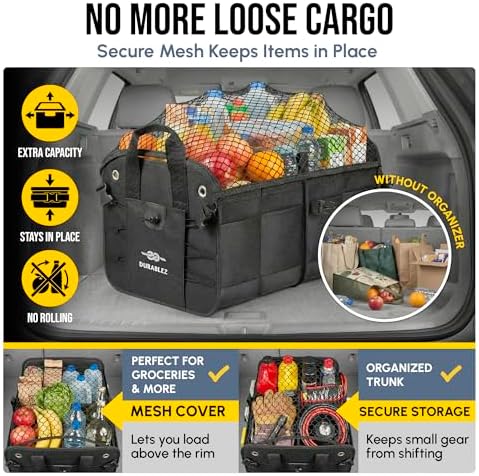 Large Car Trunk Organizer, Modular & Collapsible, 3 Compartment XL - Image 6