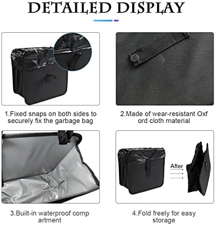 Fekey&JF Foldable Trash Can, Hanging Waterproof Leakproof Storage Bag - Image 3