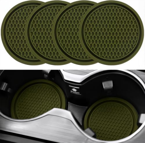 SINGARO Car Cup Coaster, Car Interior Accessories, Olive Green by SINGARO