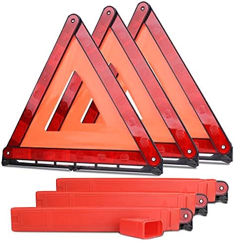 aikko Safety Triangle, 3 Pack Emergency Road Warning Reflector by Aikko
