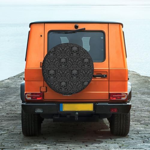 Skull Spare Tire Cover Waterproof Wheel Cover 14 Inch Universal Fit - Image 2