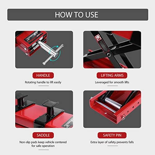 VIVOHOME Motorcycle Lift 1100 LBS Center Scissor Lift Jack - Image 4