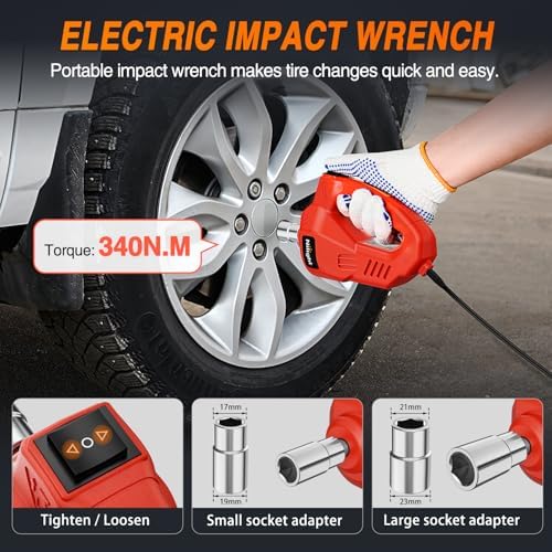 Nilight Electric Car Jack 5 Ton 12V Hydraulic Floor Jacks w Impact Wrench - Image 5