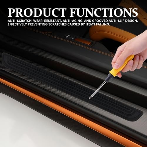 4PCS Car Door Sill Protector, Car Door Edge Guards, Anti-Scratch Rubber Auto - Image 5