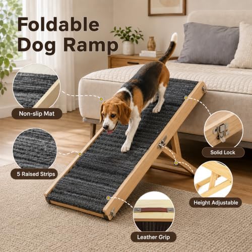 Dog Ramp for Small Dog/Bed/Couch, Foldable & Adjustable Dog Stairs - Image 3
