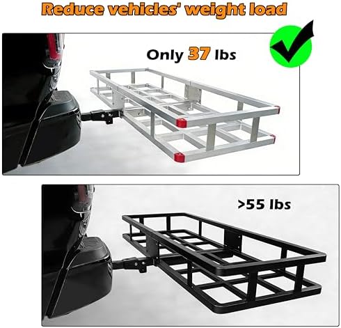 60 x 20 x7 Aluminum Cargo Carrier Hitch Mount | 500lb Heavy Duty Folding - Image 4