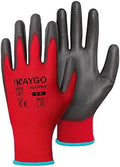 KAYGO Safety Work Gloves for Men Women, PU Coated Palm & Fingers by KAYGO