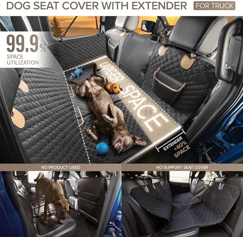 XL Truck Back Seat Extender for Dogs, Dog Car Seat Cover for Back Seat - Image 2