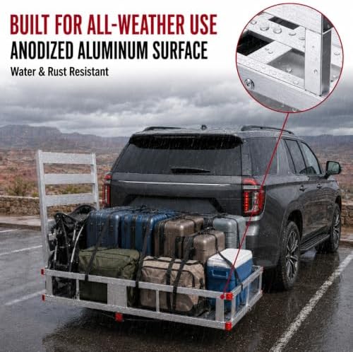 48"x30"x9" Durable Aluminum Trailer Hitch Cargo Carrier - Image 3