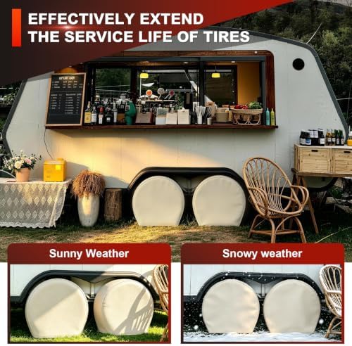 Explore Land Tire Covers 2 Pack Fit Tire Diameters 23-25.75 inch, Off White - Image 5
