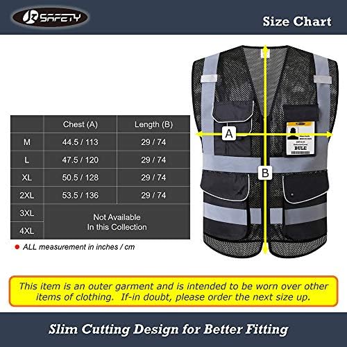 JKSafety 9 Pockets High Visibility Zipper Front Safety Vest - Image 4