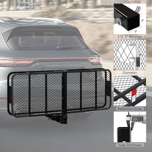 FORWODE 60x24x6 Hitch Carrier for 2 Inch Receiver, 500LB Capacity Hitch Mount - Image 2