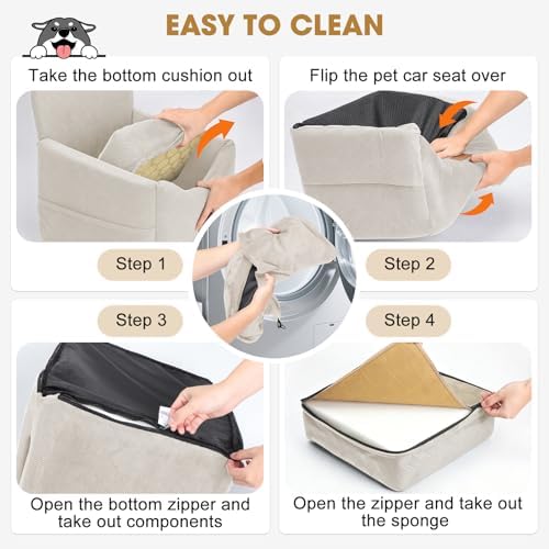 JOEJOY Dog Car Seats for Small Medium Dogs Under 35lbs, Dog Booster Seat - Image 6