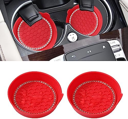 Amooca 2-Pack Car Cup Holder Coaster Bling Crystal Rhinestone Car Interior by Amooca