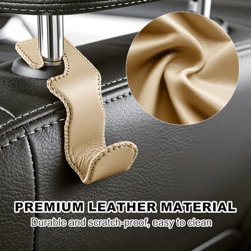 EldHus Car Seat Hooks for Purses and Bags, 4 Pack Car Purse Holder for Grocery - Image 3
