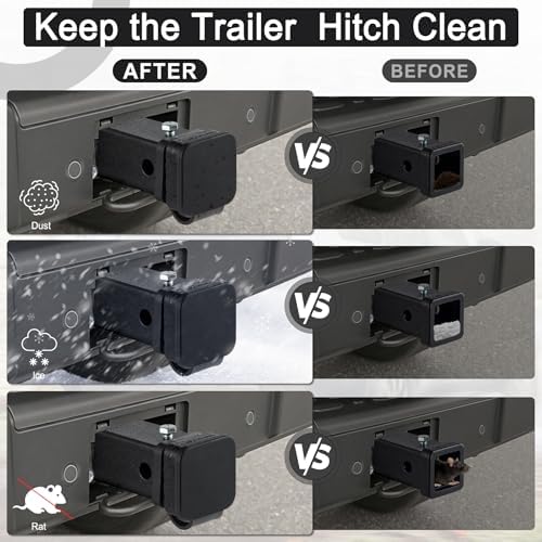UYYE 2 Inch Rubber Trailer Hitch Cover, Rubber Hitch Tube Cover Plug Cap - Image 6