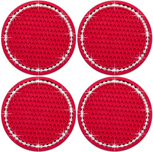 4PCS Bling Cup Holder Coaster, 2.75 Inch Auto Car Cup Holder Insert Coasters by MEAJOO