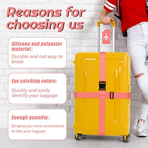 Weewooday 8 Pcs Luggage Straps Suitcase Tags Set - Image 4