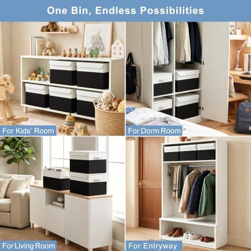 Bagnizer Large 22 Quart Linen Fabric Foldable Storage Bin Cube Organizer Basket - Image 4
