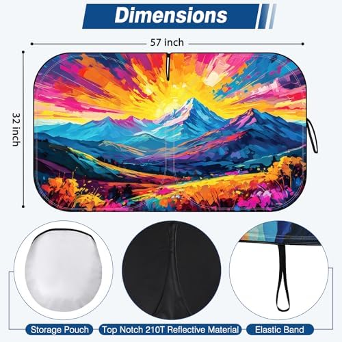 Car Windshield Sun Shade Reflective UV Foldable Front Sunshade - Image 2