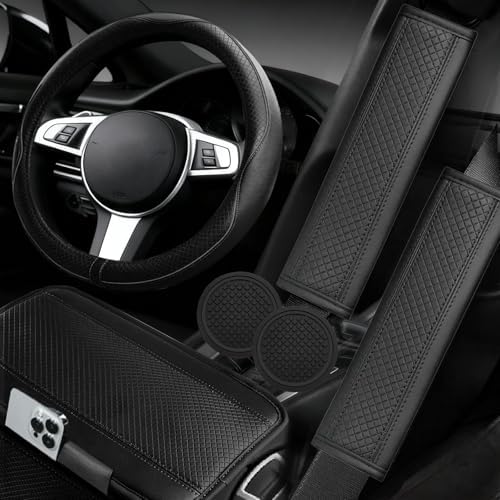 NBTEPEM 6 PCS Car Steering Wheel Cover Set, Microfiber Leather Steering Wheel by NBTEPEM