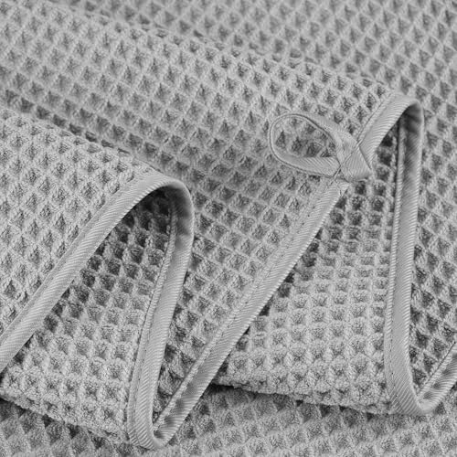 POLYTE 430 GSM Poly Blend Microfiber Waffle Bath Sheet XL Set, 35x70 in - Image 4
