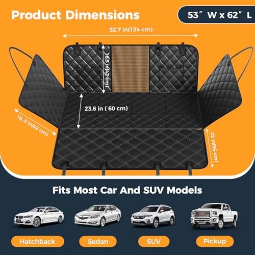 Dog Car Seat Cover for Back Seat, Hard Bottom Back SeatExtender for Dog - Image 5