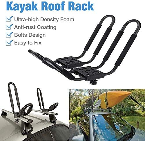 uyoyous 2 Pairs Universal Kayak Canoe Top Mount Carrier Roof Rack 150lbs Top - Image 5