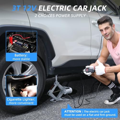 STANDTALL Electric Car Jack 3 Ton 12V Scissor Floor Jack Kit - Image 4