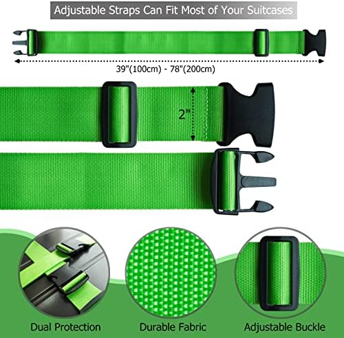 2 PCS Luggage Strap 78" x 2" Suitcase Belts Wide Adjustable Packing Straps - Image 4