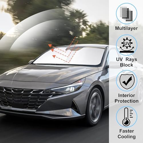 Windshield Sun Shade for 2021-2026 Hyundai Elantra Accessories - Image 2
