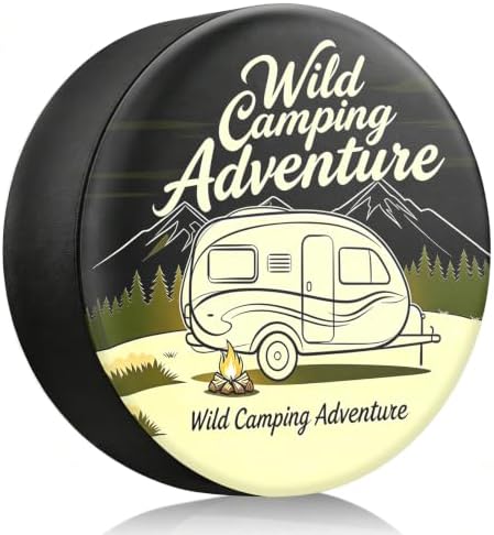 RV Spare Tire Cover Wild Camper Adventure 17in Waterproof Universal Fit by THELIGHTOFLIFE