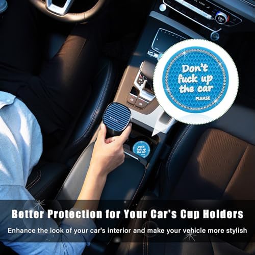 Ziciner 2 Pack Bling Car Cup Holder Coaster, 2.75 Inch Anti-Slip Auto Insert - Image 4