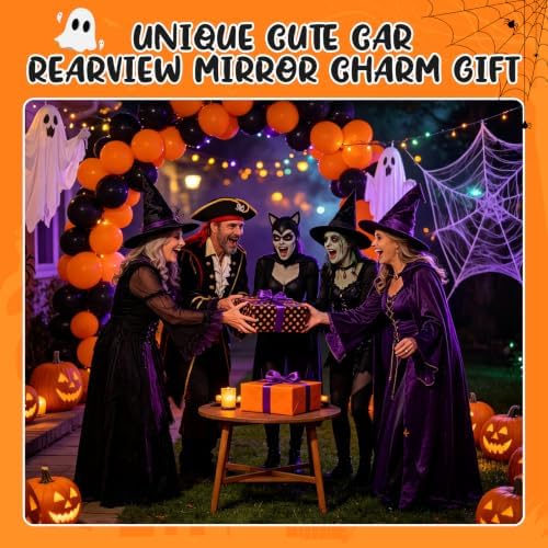 Rislobx Cute Ghost Pumpkin Car Charm, Halloween Mirror Hanging Ornament - Image 7