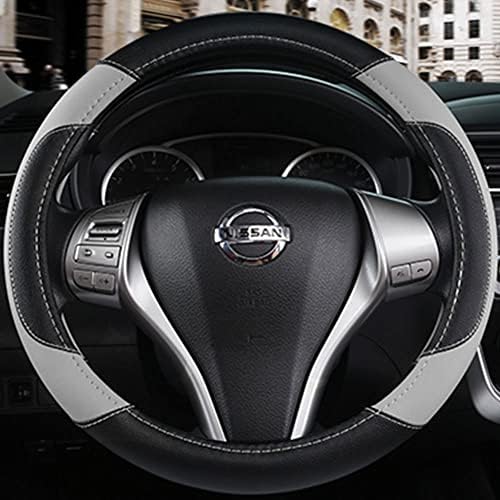 Leather Car Steering Wheel Cover, Universal Fit - Image 4