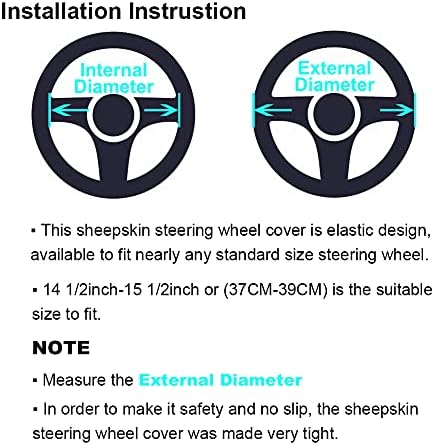 OGLAND Fuzzy Sheepskin Car Steering Wheel Cover - Image 5