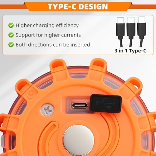 6 Pack USB Rechargeable LED Road Flares Emergency Lights - Image 2