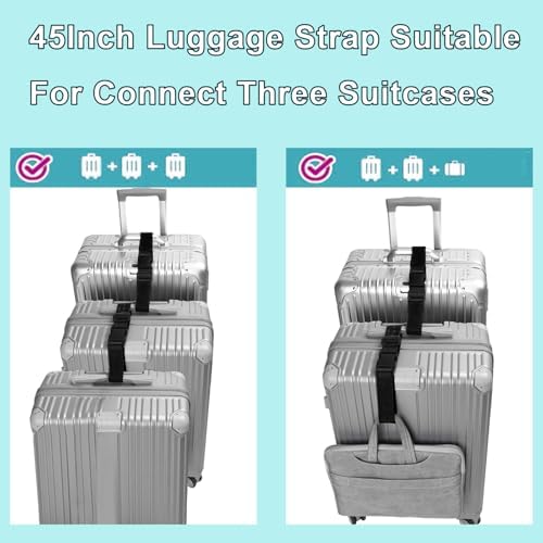 Luggage Straps for Suitcases, Travel Belt Multiple Connector, 2 Pack Orange - Image 4