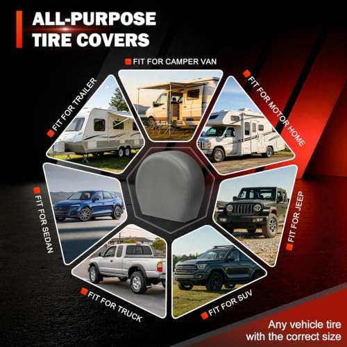 Explore Land Tire Covers 2 Pack Fit Tire Diameters 23-25.75 inch - Image 3