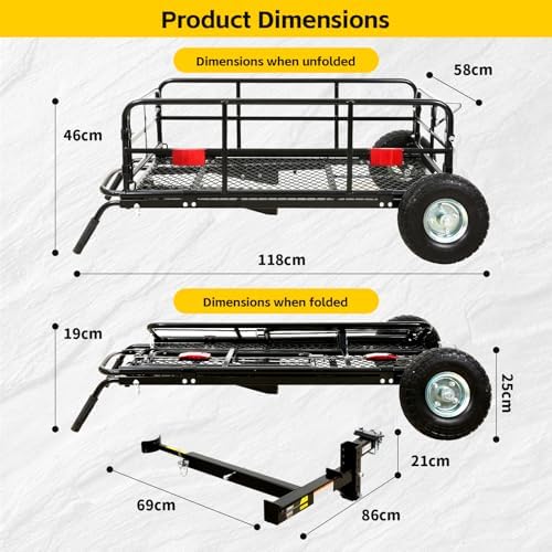 MaxxHal Hitch-N-Roll 2-in-1 Cargo Carrier & Push Cart - 400 lb Capacity Hitch - Image 2