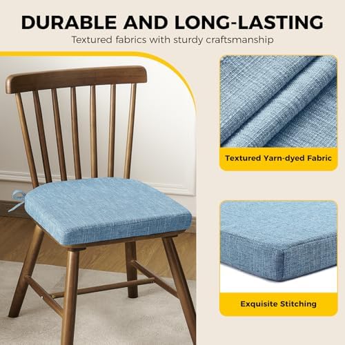 downluxe Indoor Chair Cushions for Dining Chairs, Soft and Comfortable Textured - Image 6