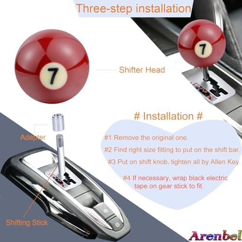 7 Ball Billiard Shift Knob Polished Car Racing Gear Shifter Grip - Image 2