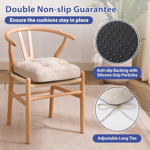 IASEAHK Memory Foam Dining Chair Cushions, 16.5"x16.5"x3.5" - Image 4