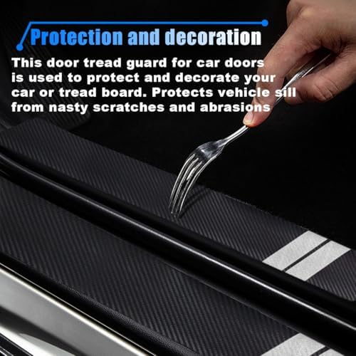Car Door Sill Protector, Carbon Fiber Texture Threshold Sticker, Car Door Edge - Image 4