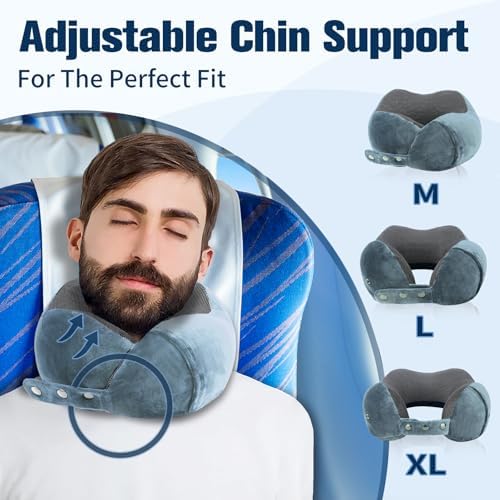 Cirorld Neck Pillow for Traveling, Travel Pillows for Airplanes Light Blue - Image 2